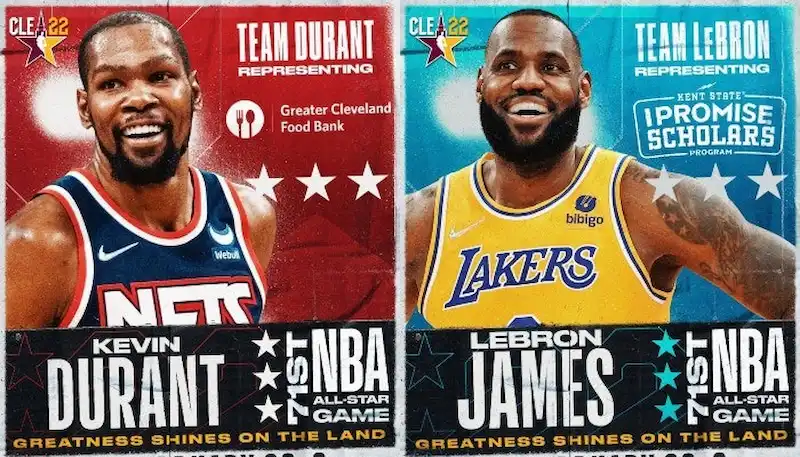 Kevin Durant and LeBron James promote Team Durant and Team LeBron ahead of the 71st NBA All-Star Game.