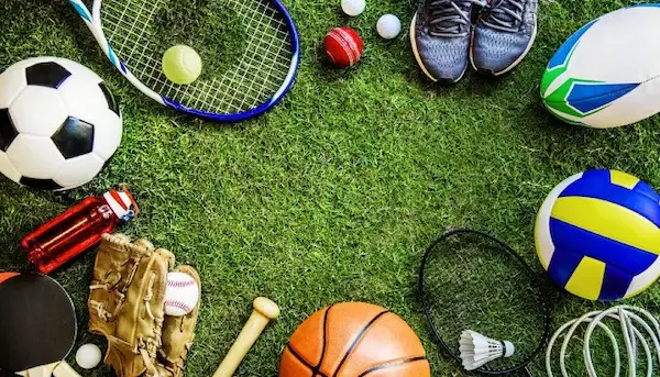 sports balls and tools