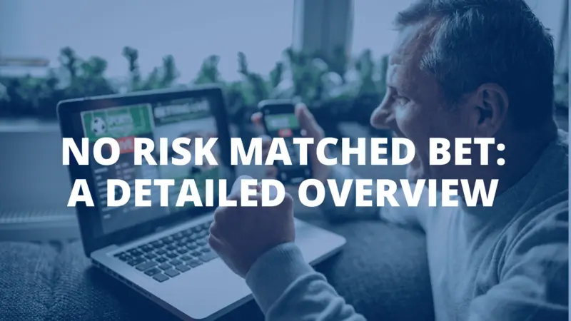 A person engages with gaming content on a laptop and mobile device, highlighting an overview of a no-risk betting strategy.