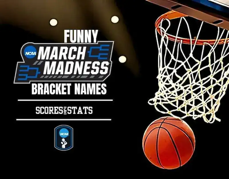 march madness bracket banner featuring a ball going into the net as background