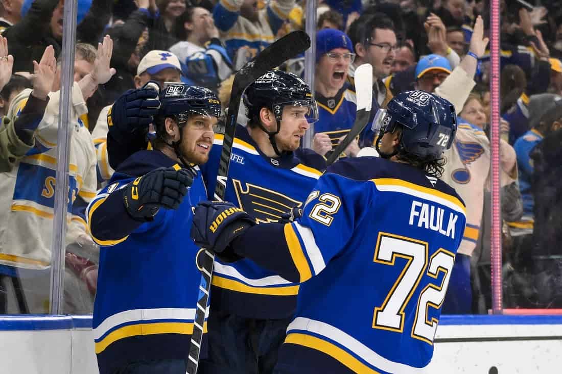 Blues players celebrating