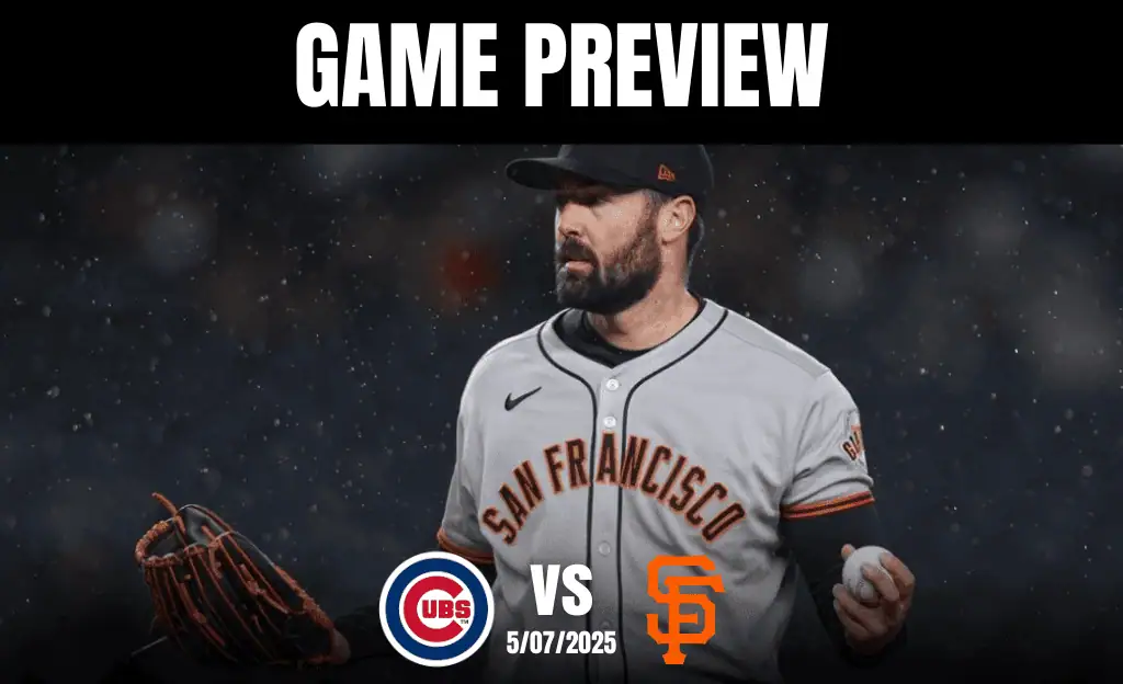 A pitcher in a gray San Francisco Giants uniform prepares to throw a baseball, with a dramatic background representing game excitement.
