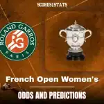 French Open Women’s odds and predictions graphic with trophy and Roland Garros logo.