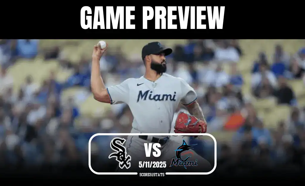 A Miami Marlins pitcher prepares to throw a baseball during a game preview against the Chicago White Sox. Game date: 5/11/2025.