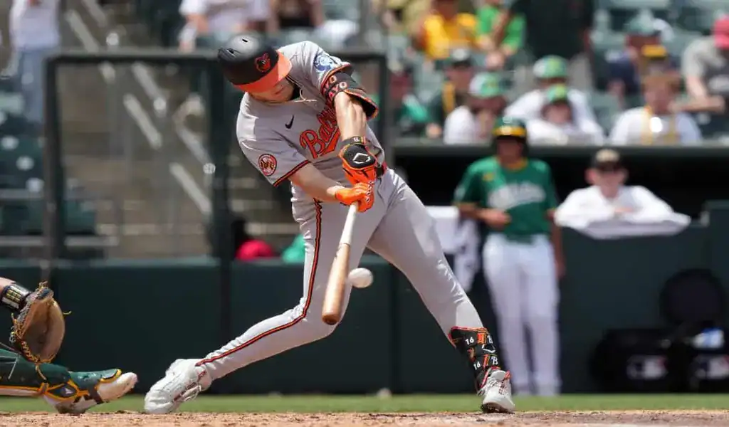 3 Baltimore Orioles batter in action against the Detroit Tigers, June 10th 2025