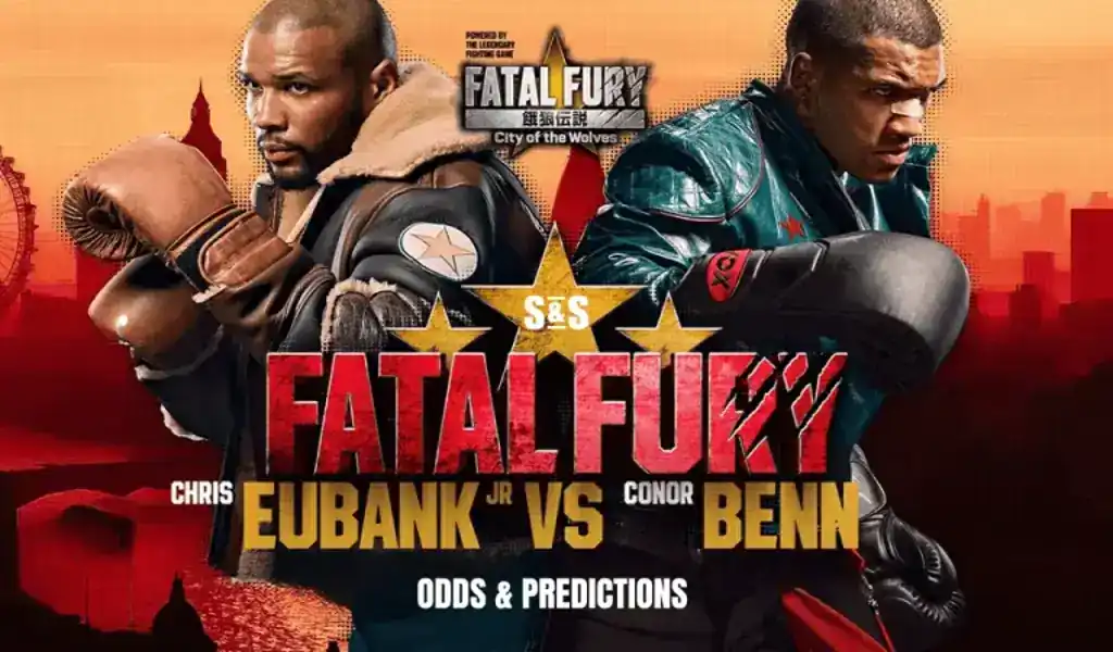 Imagen del combate entre Chris Eubank Jr. y Conor Benn en el evento Fatal Fury, destacando las probabilidades y predicciones para este enfrentamiento de boxeo.