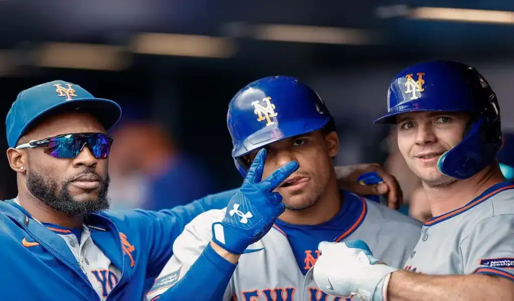 New York Mets players in the dugout before game against the Washington Nationals, June 10th 2025