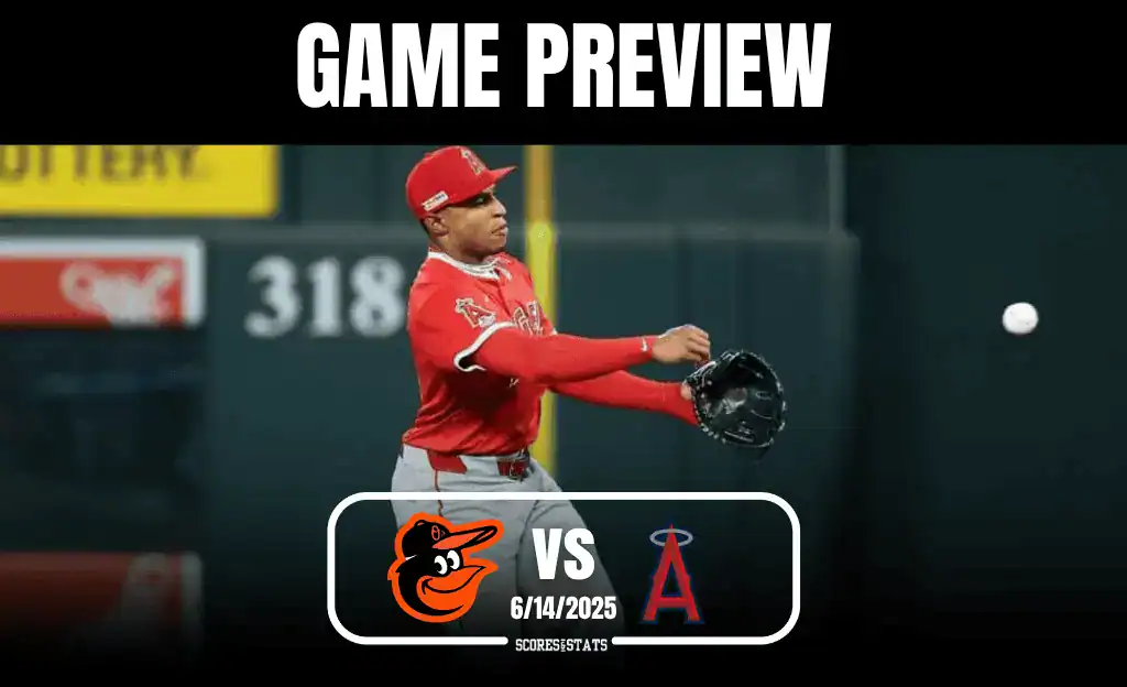 5 A player in a red baseball uniform prepares to catch a ball, with a scoreboard in the background displaying the upcoming game details.