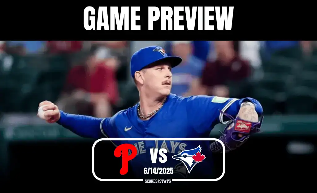 A Toronto Blue Jays pitcher in a blue team uniform winds up to throw during a game preview against the Philadelphia Phillies.