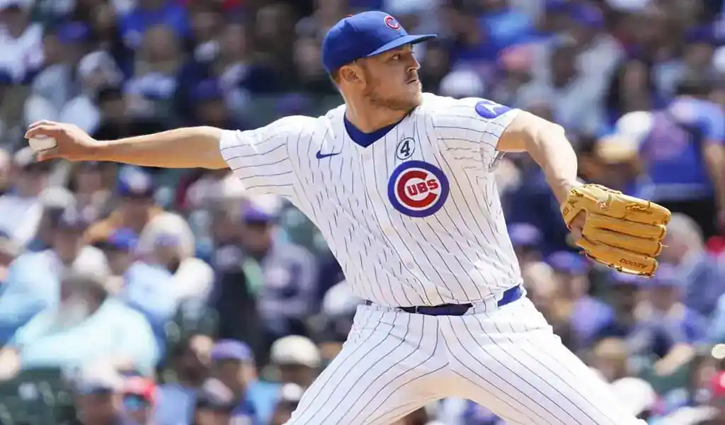 Chicago Cubs pitcher throws during game against Detroit Tigers on June 7, 2025