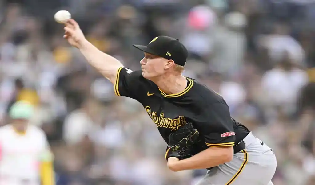 Pittsburgh Pirates pitcher throws during game against Houston Astros on June 5, 2025