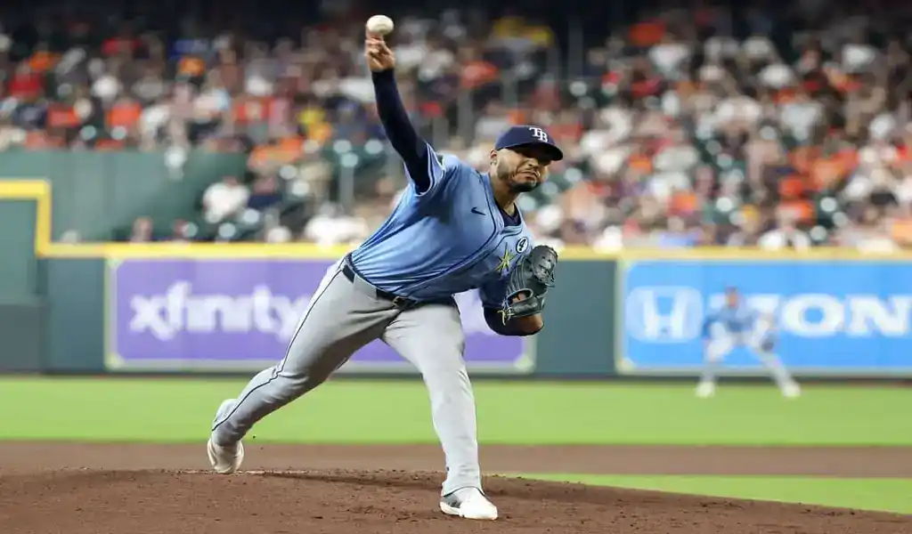 Tampa Bay Rays pitcher throws during game against Miami Marlins on June 7, 2025